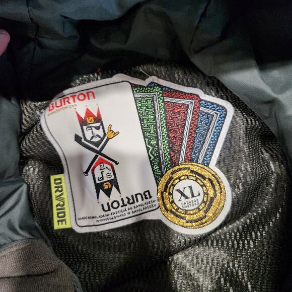 Burton Dryride Mens XL Black Hooded Shell Distraction Ski Snowboard Jacket - Picture 8 of 16